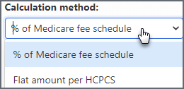 Click the calculation method field to select an option.